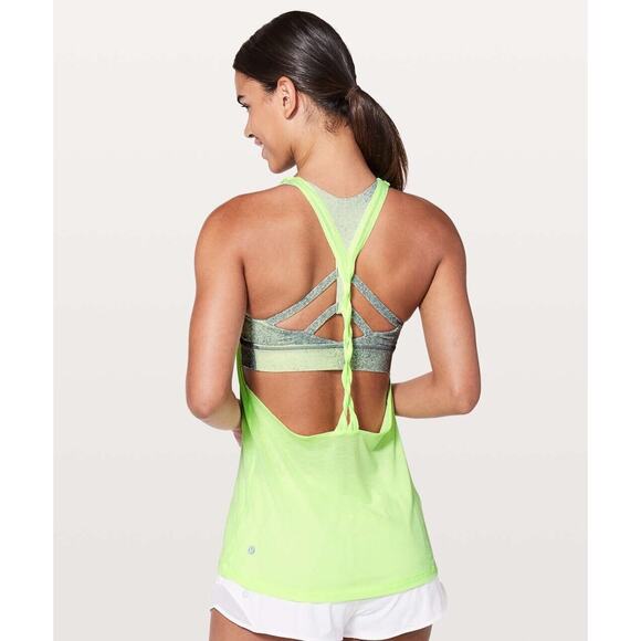 Lululemon Size 4 Twist & Toil Tank Top 2 in 1 Mint Citrus *as is* - Picture 3 of 10